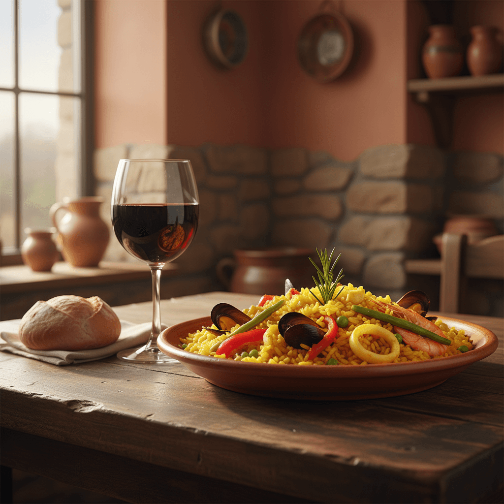 Traditional homemade meal served on a rustic table